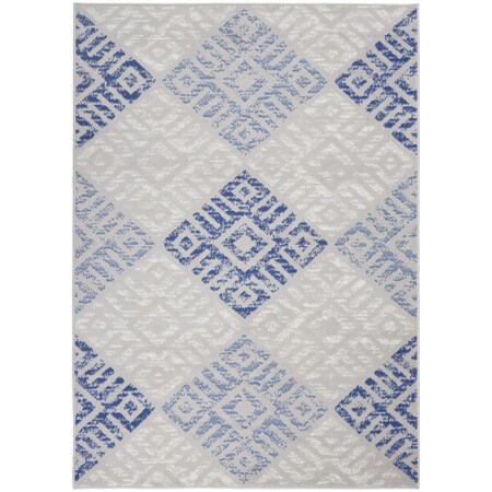 Palacedesigns 4 x 6 ft. Gray & Blue Diamonds Area Rug PA3659561